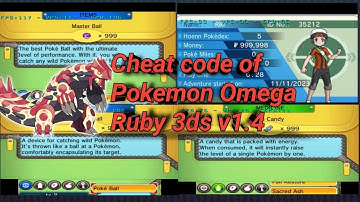 All cheat code of Pokemon Omega Ruby 3ds v1.4