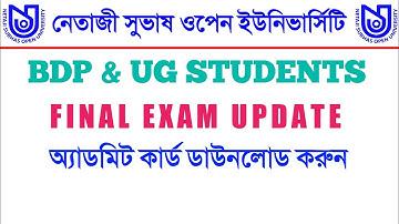 NSOU Admit Card Download 2022 For BDP And UG Students Official Notice
