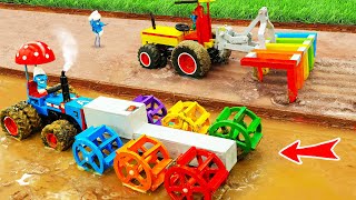 Diy tractor making mini Rainbow Plowing Machine | diy Harrow Planting Agriculture Machine | HP Mini