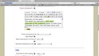 Creating a Discussion Forum in Moodle