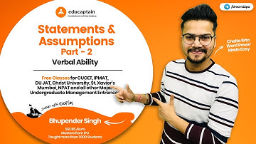 14. Statements and Assumptions Part 2- FREE Classes for CUCET, DUJAT, etc. | Journey with educaptain