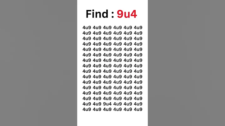 Only 7% of Highly Observational People Can Trace 9u4 in 5 secs #shorts #brainteaser