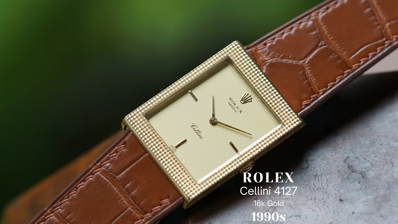 Rolex Cellini Ref. 4127 18K Gold Clous de Paris 1990s