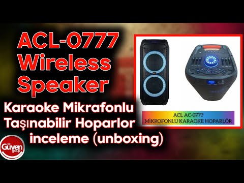 ACL-0777 Wireless Speaker, Karaoke Mikrofonlu, Taşınabilir Hoparlör inceleme (unboxing)