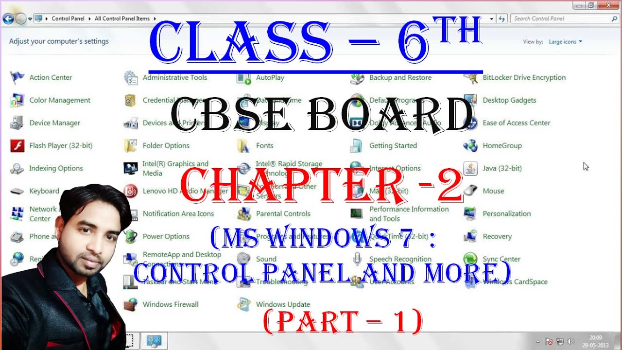 class 6 computer chapter 2 ms window 7 control panel and more in Hindi ...