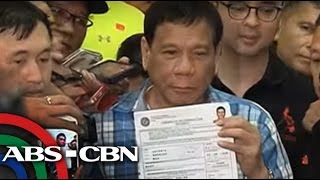 TV Patrol: Duterte, naghain ng COC sa pagka-pangulo