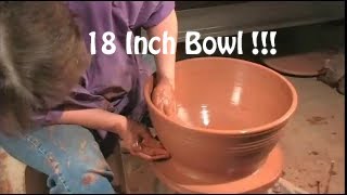 Pottery Wheel Throwing an 18 inch Clay Bowl