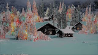 Snowfall Christmas Tree Forest Lights & Cabins Scene with Holiday Songs! by Utoobasaurus 2,681 views 3 years ago 50 minutes