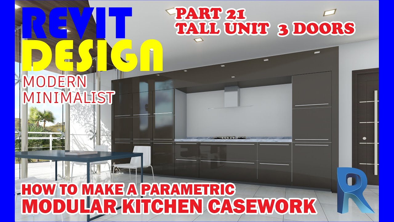 RD086. Parametric Modular Kitchen Casework in Revit. Part 21 Tall Unit 3 Doors.