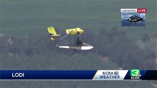 'I've never seen anything like that,' Ultralight aircraft flies along with LiveCopter 3 in Lodi area