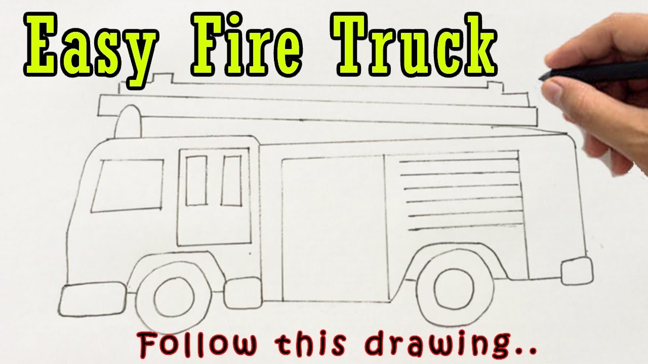 Simple Fire Engine Drawing HD Png Download  Transparent Png Image   PNGitem