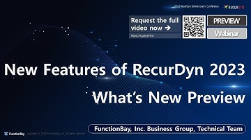 [Webinar-Preview] RecurDyn-2023-What