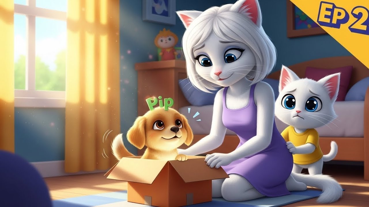 Ep 2: Kitten Hiding Puppy In Box 📦 Feeding Milk Secretly 🍼 Mom Is Coming! 👣