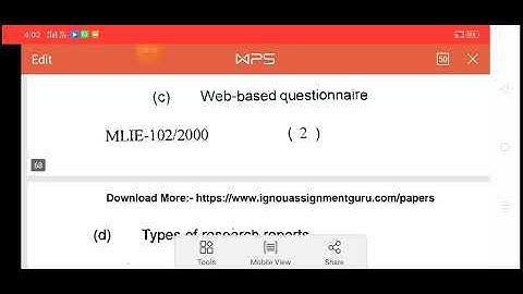 MLIE-102(Research methodology) previous year papers for ignou MLIS. students