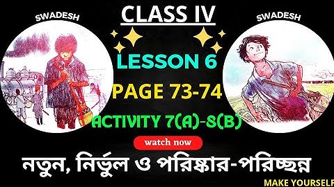 Class 4 Butterfly | Class 4 English | Butterfly Class 4, Lesson 6 Swadesh, Page 73-74, Activity 7-8