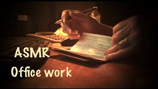 ASMR Office sounds/Balancing checkbook/paper shuffling/typing/writing/adding machine(No talking)