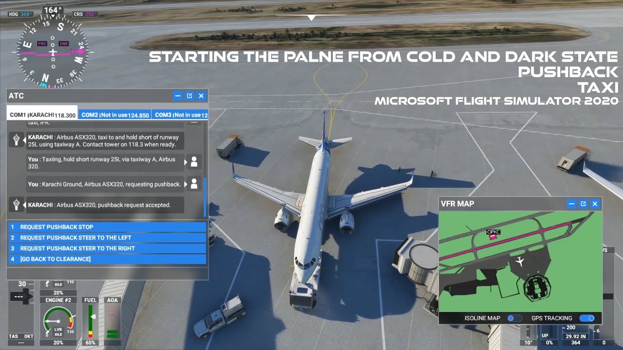 Microsoft Flight Simulator 2020 Airbus A320 Neo Startup Pushback & Taxi