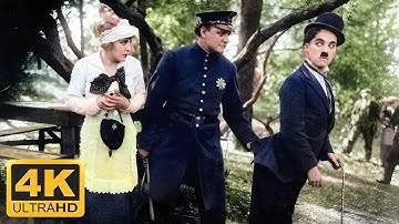 Charlie Chaplin - In the Park (1915) Colourised, Remastered 4K 60FPS