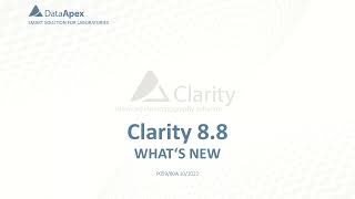 What is new in Clarity 8.8