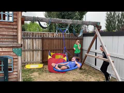 Spinning really really fast on a swing!!!