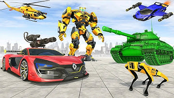 Tank Robot Flying Car Helicopter Transformation: Robot Battle Machine - Android iOS Gameplay