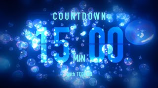 15 Minute Countdown Timer 🫧 Flip Clock with Techno Music 🎵