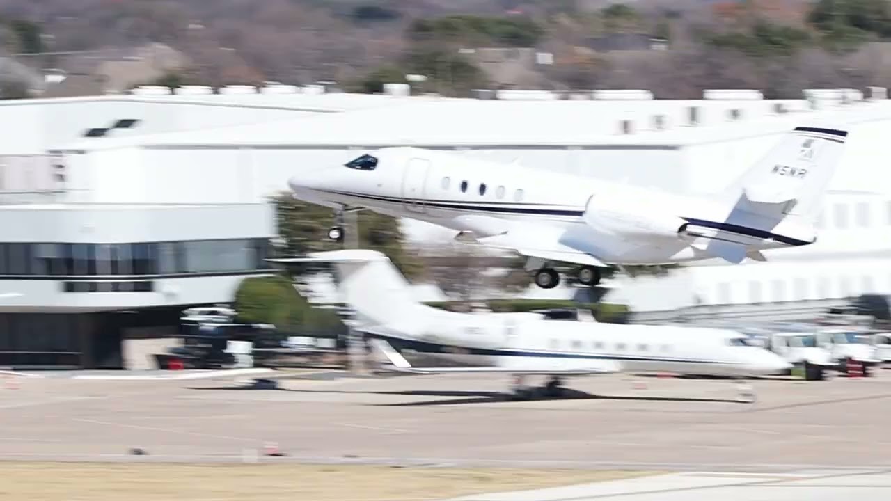 L & F Arrow LLC. Cessna 680A Citation Latitude N5NR Taking off at Dallas Love Field to Austin
