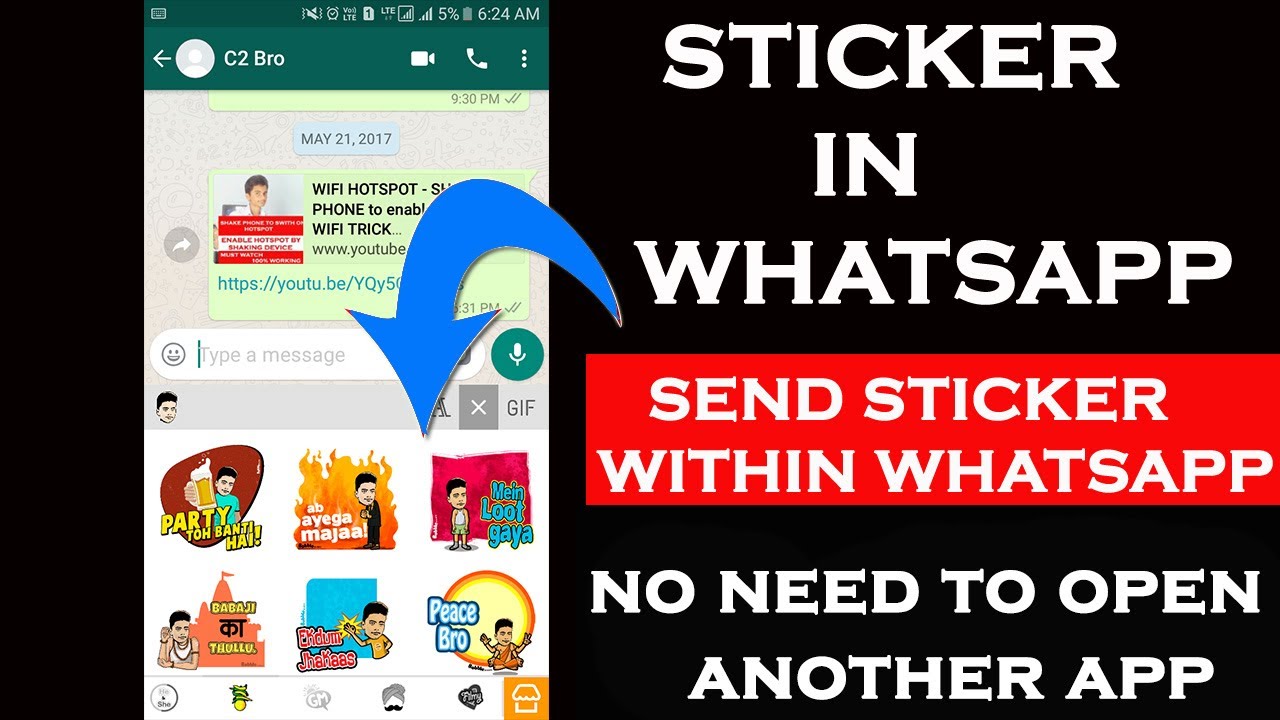 Send Stickers Within Whatsapp No Need To Open Another App