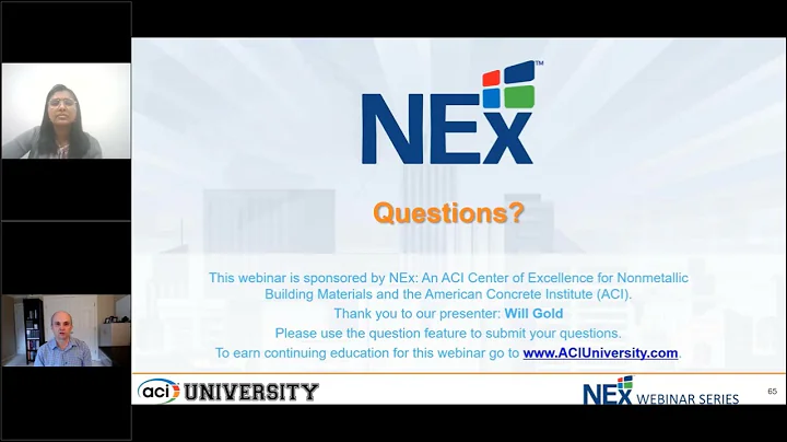NEx Webinar 001: Q&A Session: Practical Utilization of ACI CODE 440.11 on GFRP Reinforced Concrete