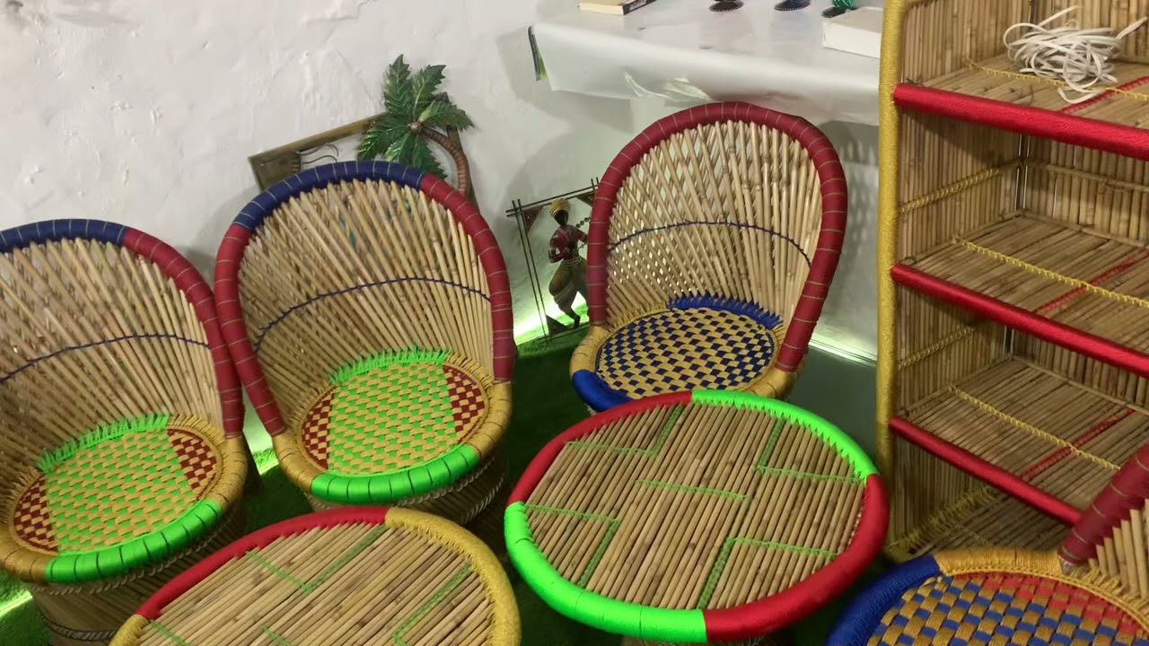 Bamboo Mudha Chair Table Furniture set for Garden, Balcony, restaurants, Cafe | Handmade Furniture