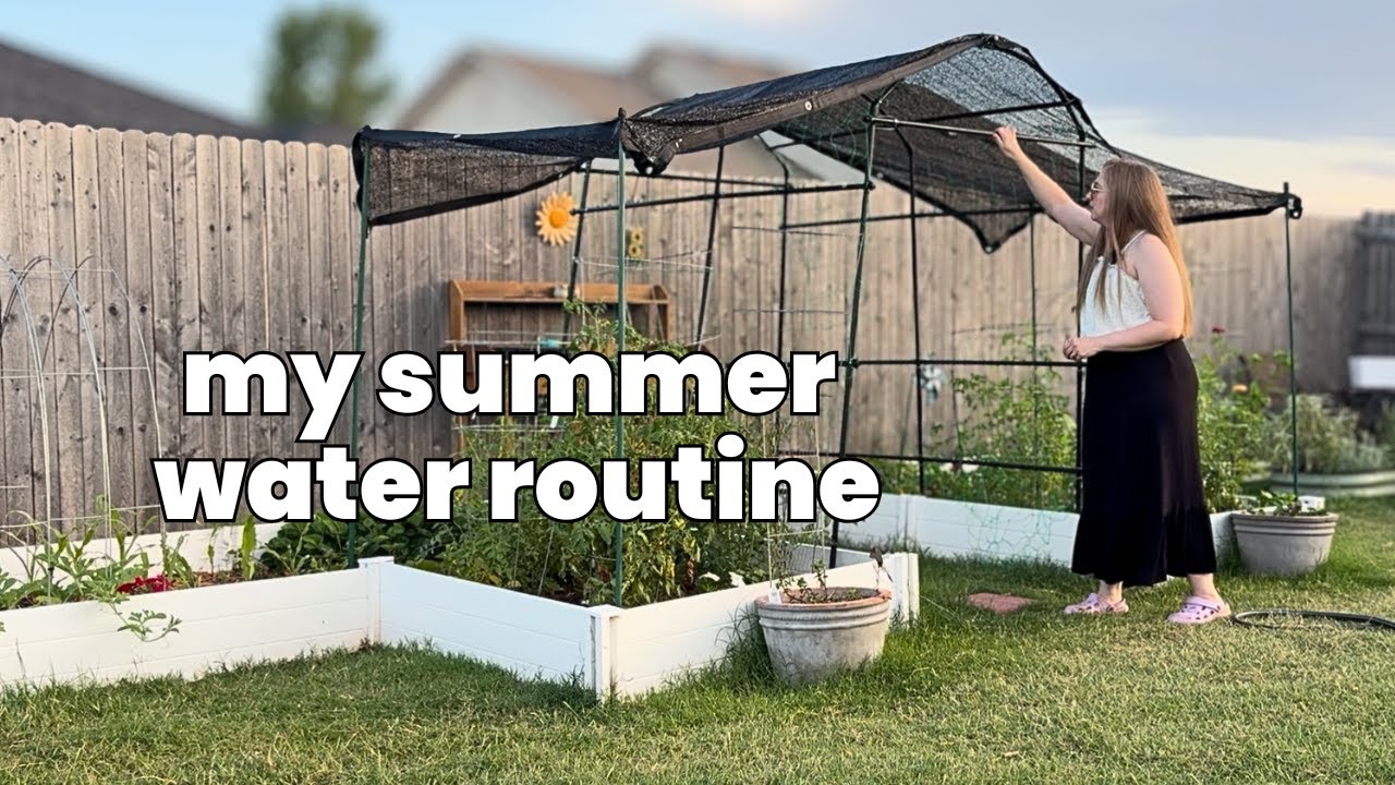 The July Garden is Heating Up! Summer Watering Routine, Shade Cloth Experiment, and First Sunflower
