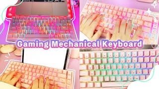 Pink Gaming Keyboard🩷Bluetooth RGB Backlight 🌈✨Unboxing