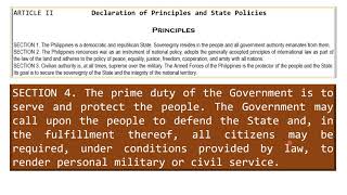 READ WITH ME: 1987 Constitution - Article II, Section 4, 5 and 6