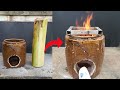 Amazing Idea Making Stove From A Jar At Home By Self Very Easy | Unique Cement Ideas