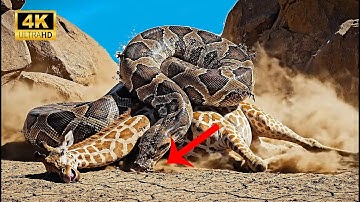 Animal rescue: Baby giraffe fights to save its mother from giant python in the garden! 🦒🐍