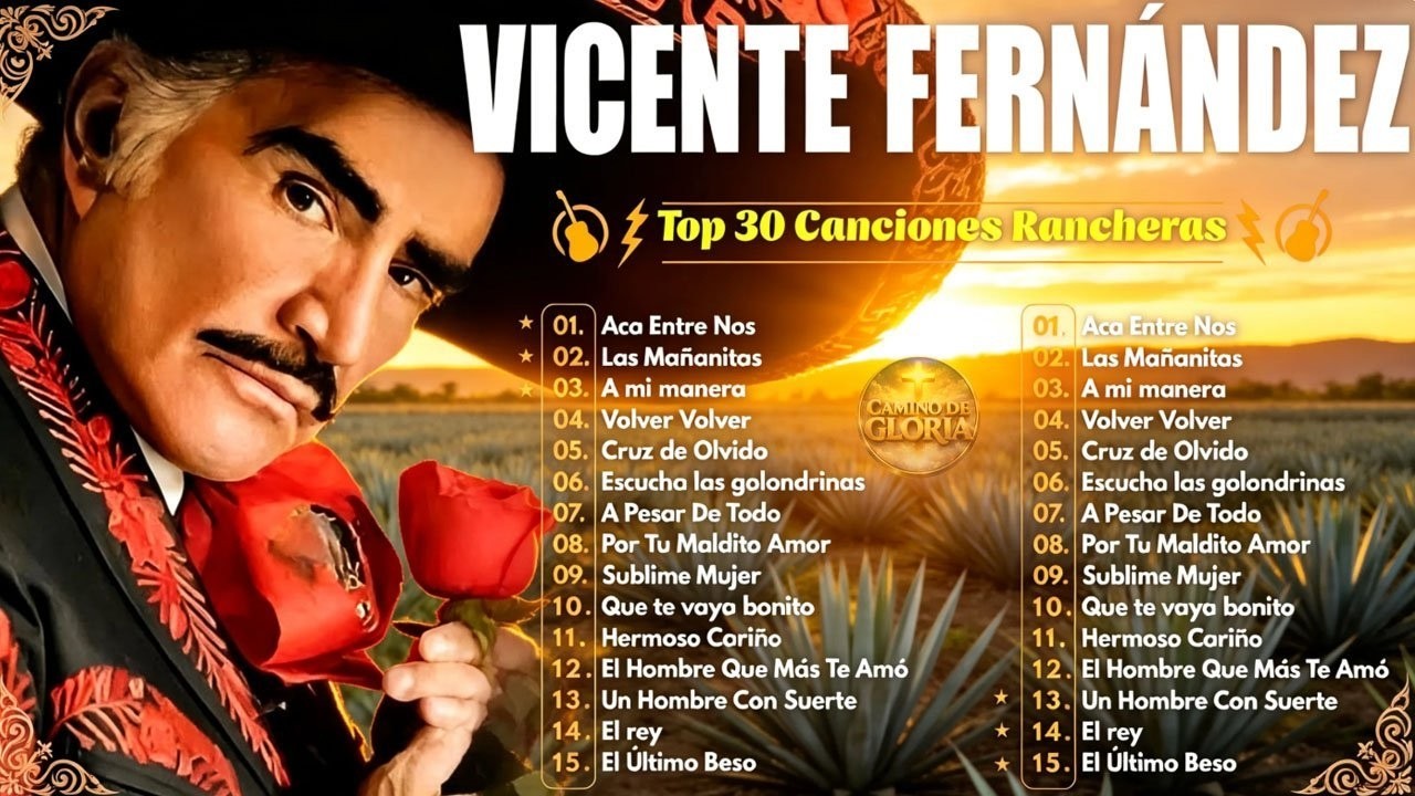 🤠 Vicente Fernández Rancheras Mix 🎺 15 Grandes Éxitos | Rancheras Mexicanas.