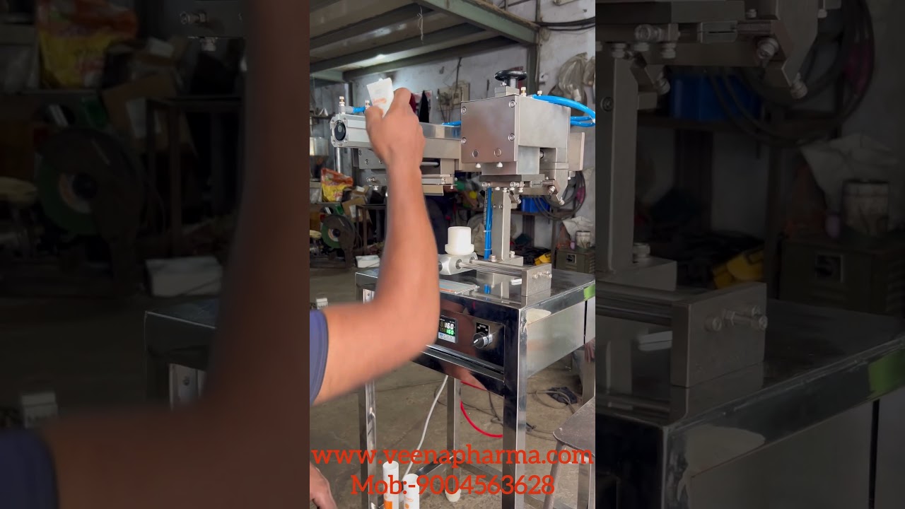 Tube sealing machine, semi automatic tube sealing with batch coding machine. Lami tube sealing