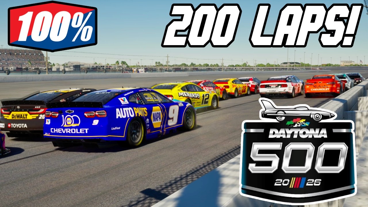 100% FULL DAYTONA 500 RACE ON NASCAR 25!