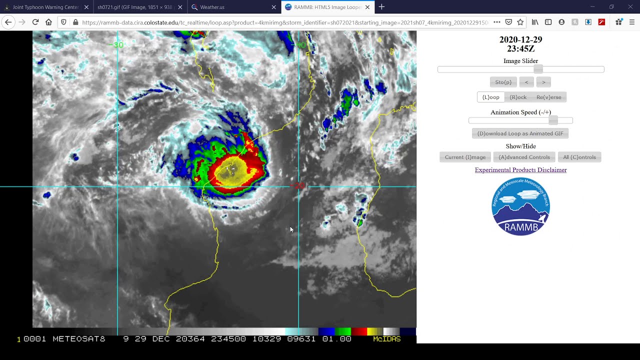Tropical Update on Tropical Cyclone CHALANE – December 29, 2020.
