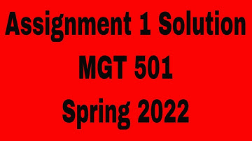mgt501 assignment 1 solution spring 2022 with vulearningpoint#assignment
