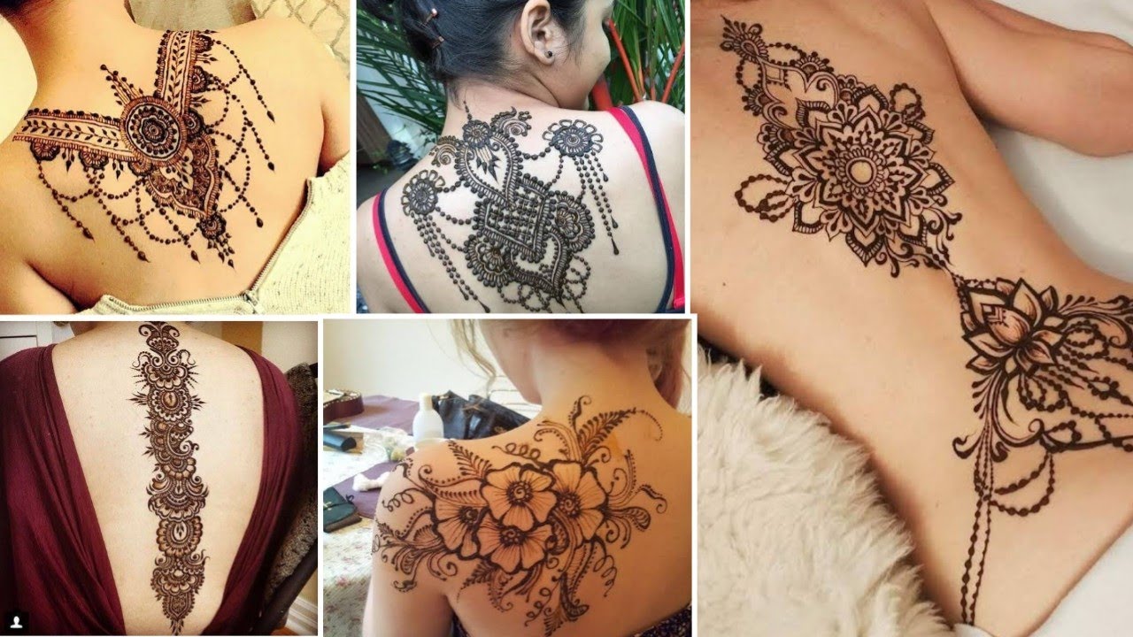 Different Back Neck Mehndi Design || Henna Neck Bride || Back Neck Mehndi  Design For Bride || - YouTube