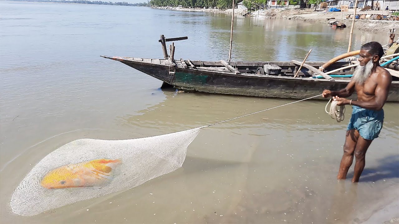 Cast net fish river net fishing in river Big River & Big Carp YouTube