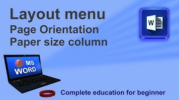 MS word 2013 class 35 layout menu orientation paper size columns Urdu/Hindi
