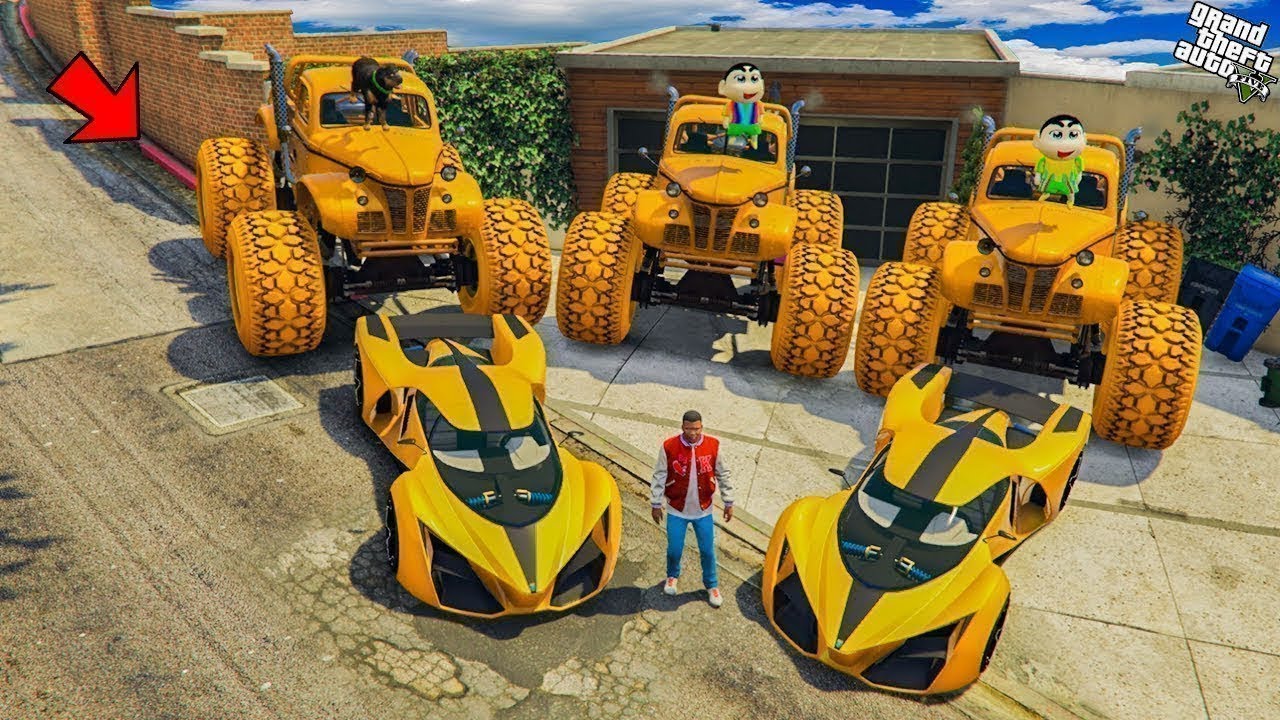 GTA 5 Franklin And Shinchan Found a Secret Buried Gold Car In (Gta 5 Mods)