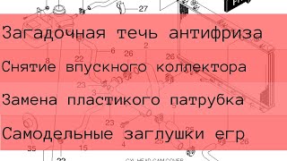 Адский ремонт с заменой пластиковой трубы охлаждения и прочего на chevrolet Rezzo