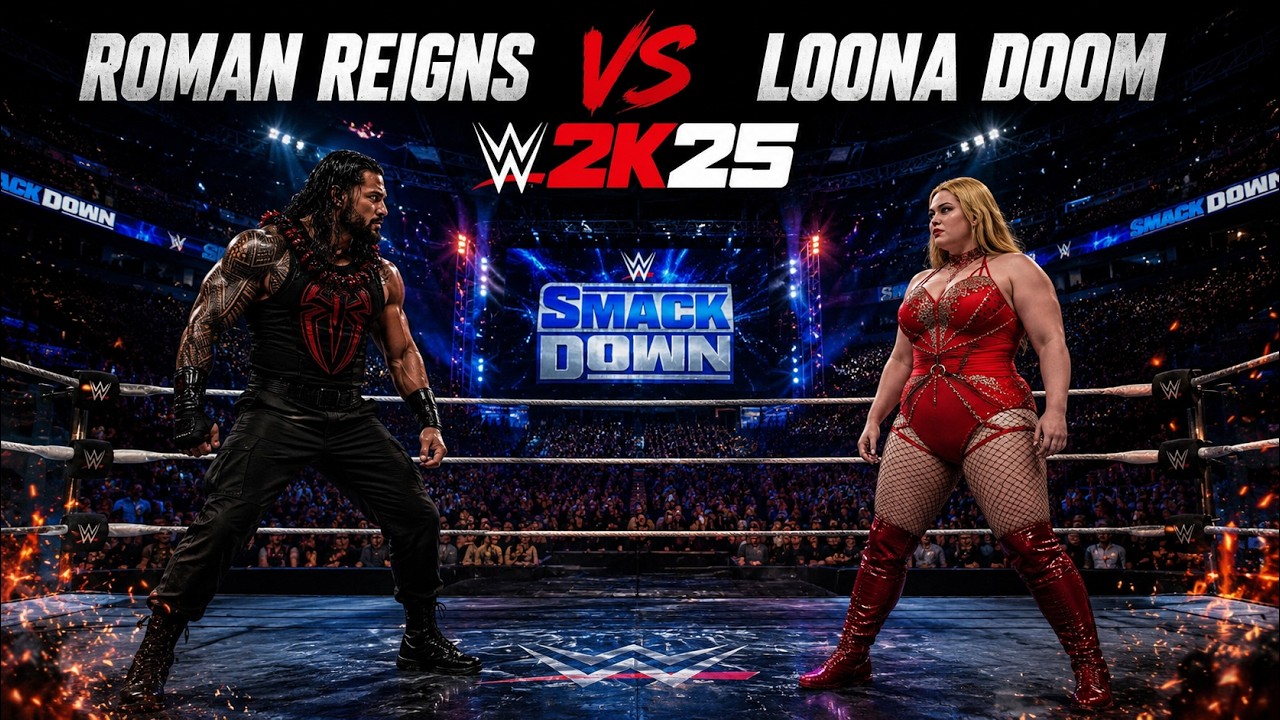 WWE 2K25 LIVE :- ROMAN REIGNS VS LUNA DOOM TLC MATCH IN SMACK DOWN WWE Ep-18 #verticallive #2k25
