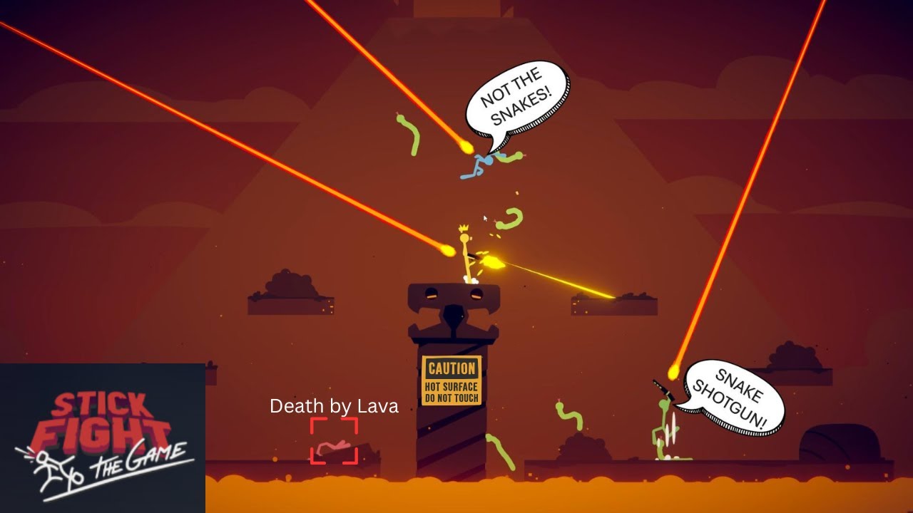Lasers + Snakes + Lava = The Trinity of CHAOS! (Stick Fight: The Game)