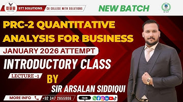 prc-2 Quantitative Analysis for Business INTRODUCTORY CLASS 1st By SIR ARSALAN SIDDIQUI