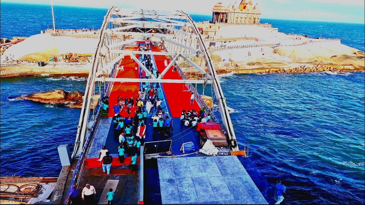 கன்னியாகுமரி கண்ணாடி பாலம் நடுக்கடலுக்கு நடுவே