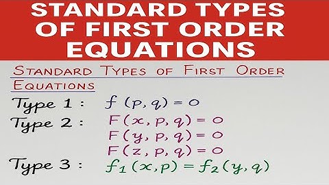 type 1|| problem 1|| standard forms || partial differential equations